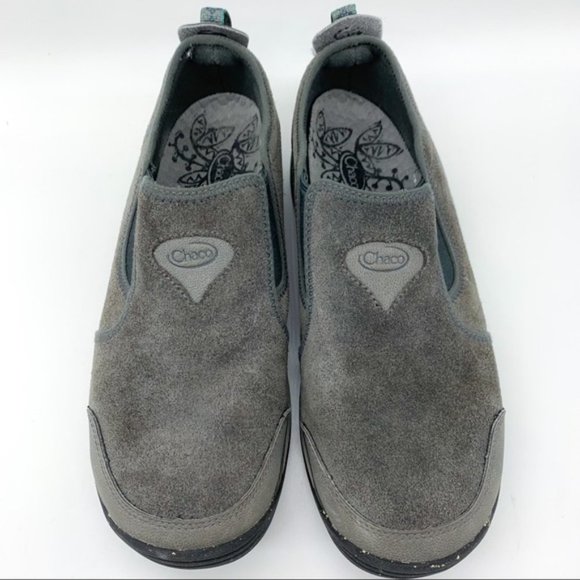CHACO gray suede slip on shoes, 11. - Picture 3 of 7